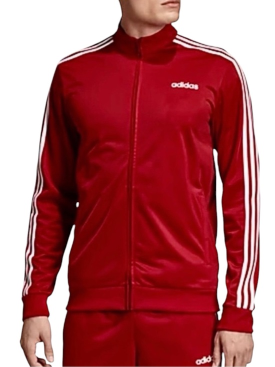 adidas Other - ADIDAS Red Men's Lightweight Track Jacket with Signature Three Stripes Size XL
